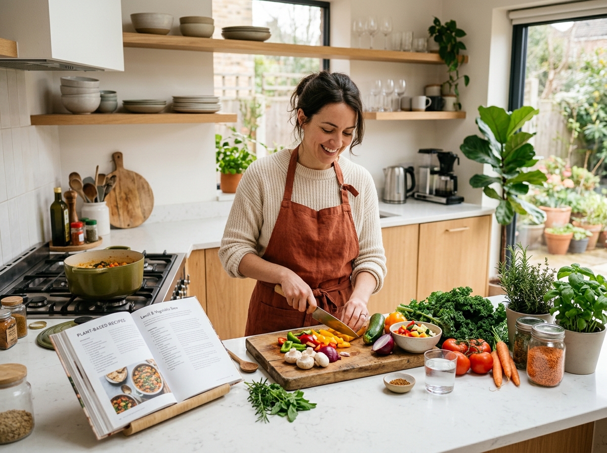 Frische Zutaten in einer einladenden Küche