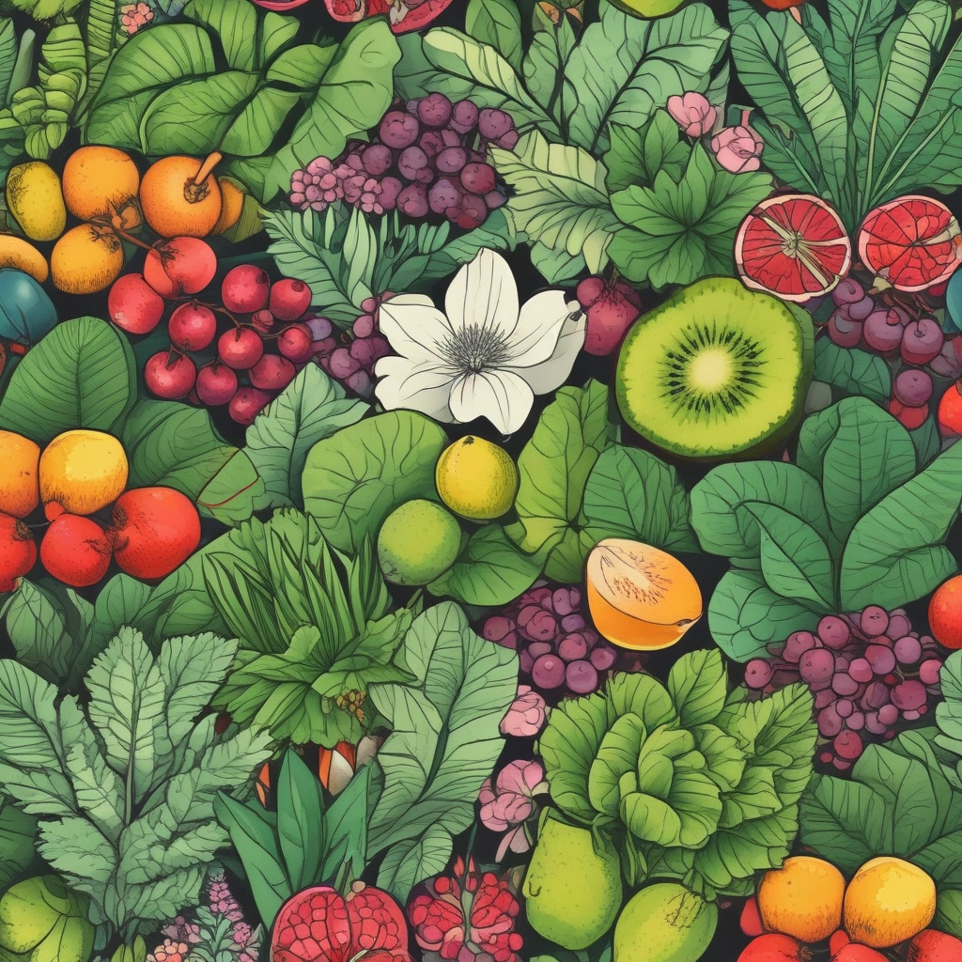 Frisches veganes Essen — Obst, Gemüse und Kräuter